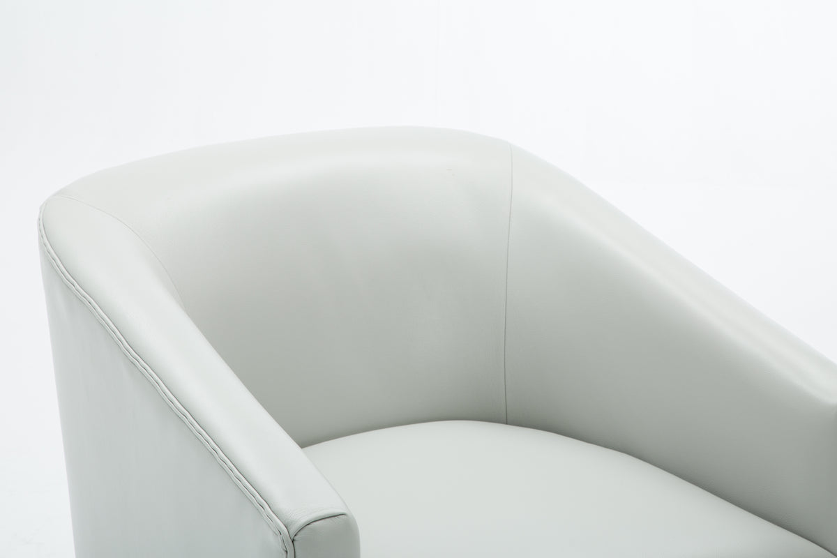 Garland Dove Grey Wood Base Swivel Chair Grey Foam Pu Leather
