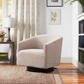 Garland Oatmeal Wood Base Swivel Chair Natural Foam Polyester