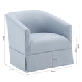 Earl Sky Blue Skirted Swivel Chair Light Blue Foam Polyester