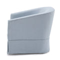 Earl Sky Blue Skirted Swivel Chair Light Blue Foam Polyester