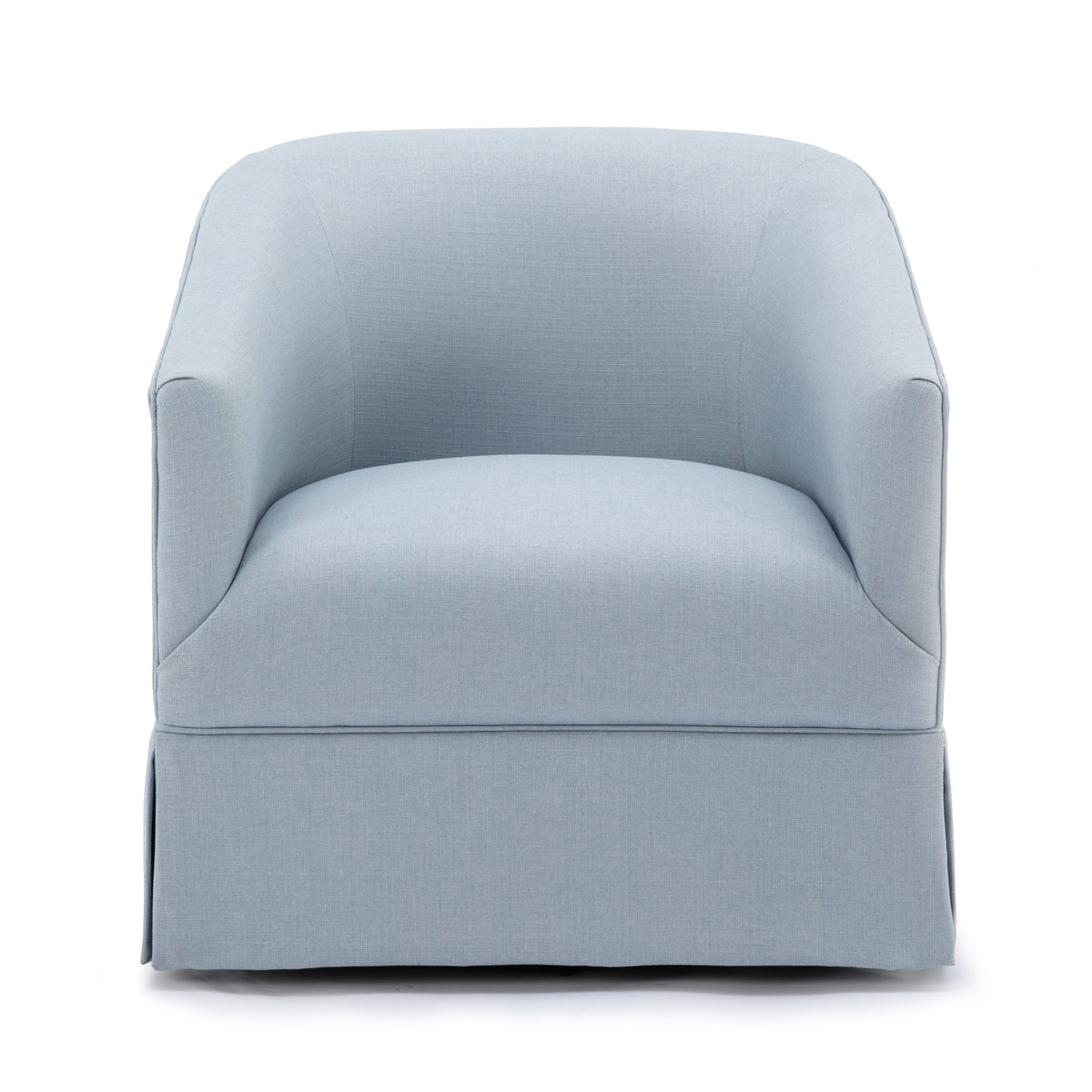 Earl Sky Blue Skirted Swivel Chair Light Blue Foam Polyester