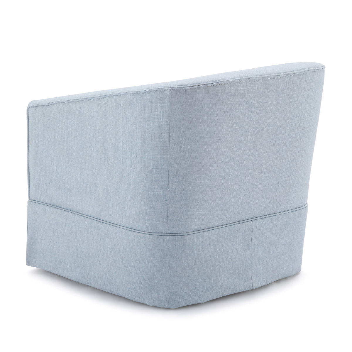Earl Sky Blue Skirted Swivel Chair Light Blue Foam Polyester