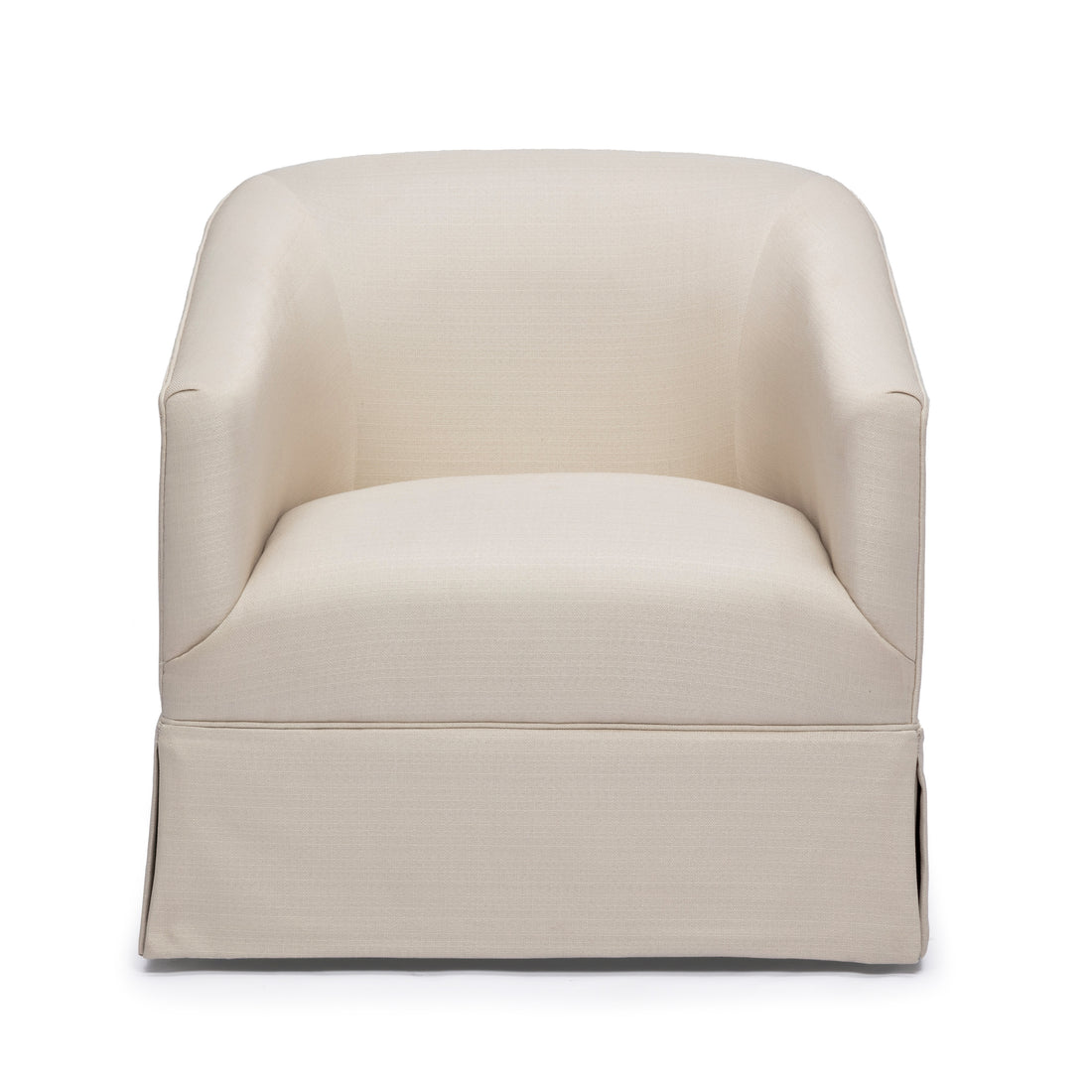 Earl Linen Skirted Swivel Chair Natural Foam Polyester