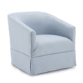 Earl Sky Blue Skirted Swivel Chair Light Blue Foam Polyester