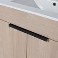 30 Inch Freestanding Bathroom Vanity With White Ceramic Sink & 2 Soft Close Cabinet Doors Bvb02430Plo Bl9075B W999S00063 Plain Light Oak 2 Bathroom Freestanding Modern Plywood