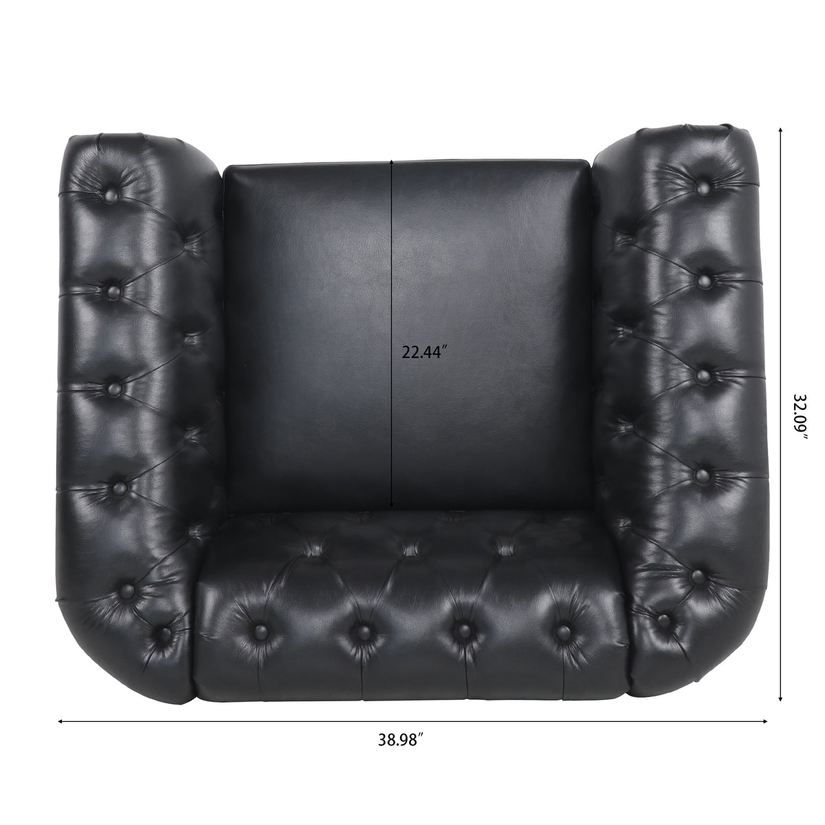 1 Seater Sofa For Living Room Black Pu