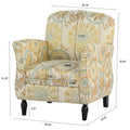 Accent Chairs For Living Room Beige Yellow Fabric