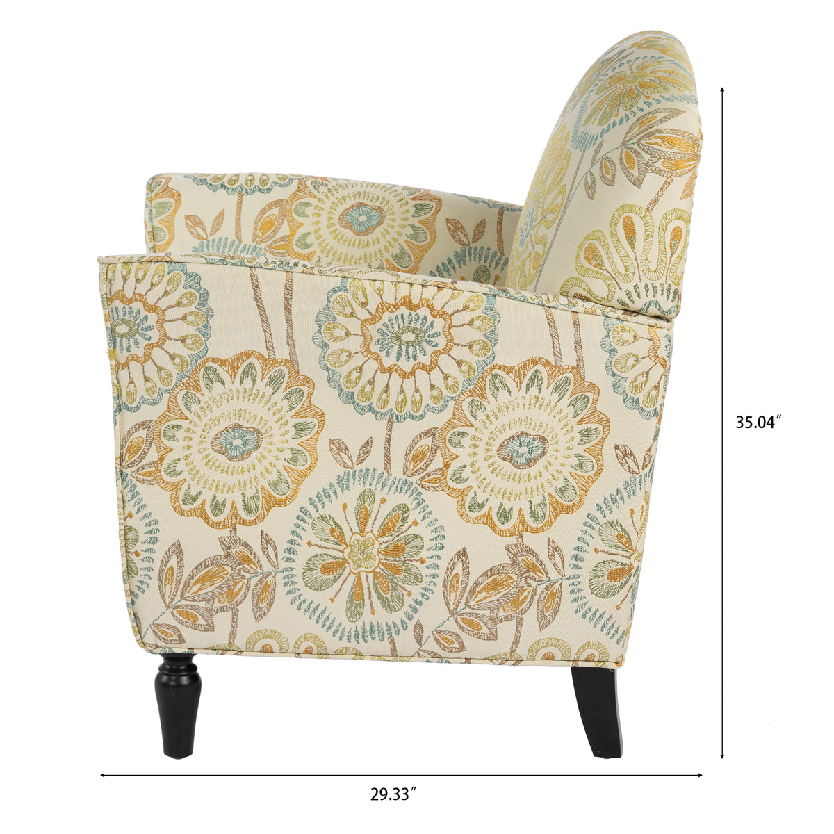 Accent Chairs For Living Room Beige Yellow Fabric