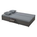 Outdoor Double Sunbed, Wicker Rattan Patio Reclining Chairs With Adjustable Backrest And Seat, Conversational Set For 2 Person, Gray Yes Complete Patio Set Gray Water Resistant Frame Water Resistant Cushion Garden & Outdoor Casual Sofa Seating Groups