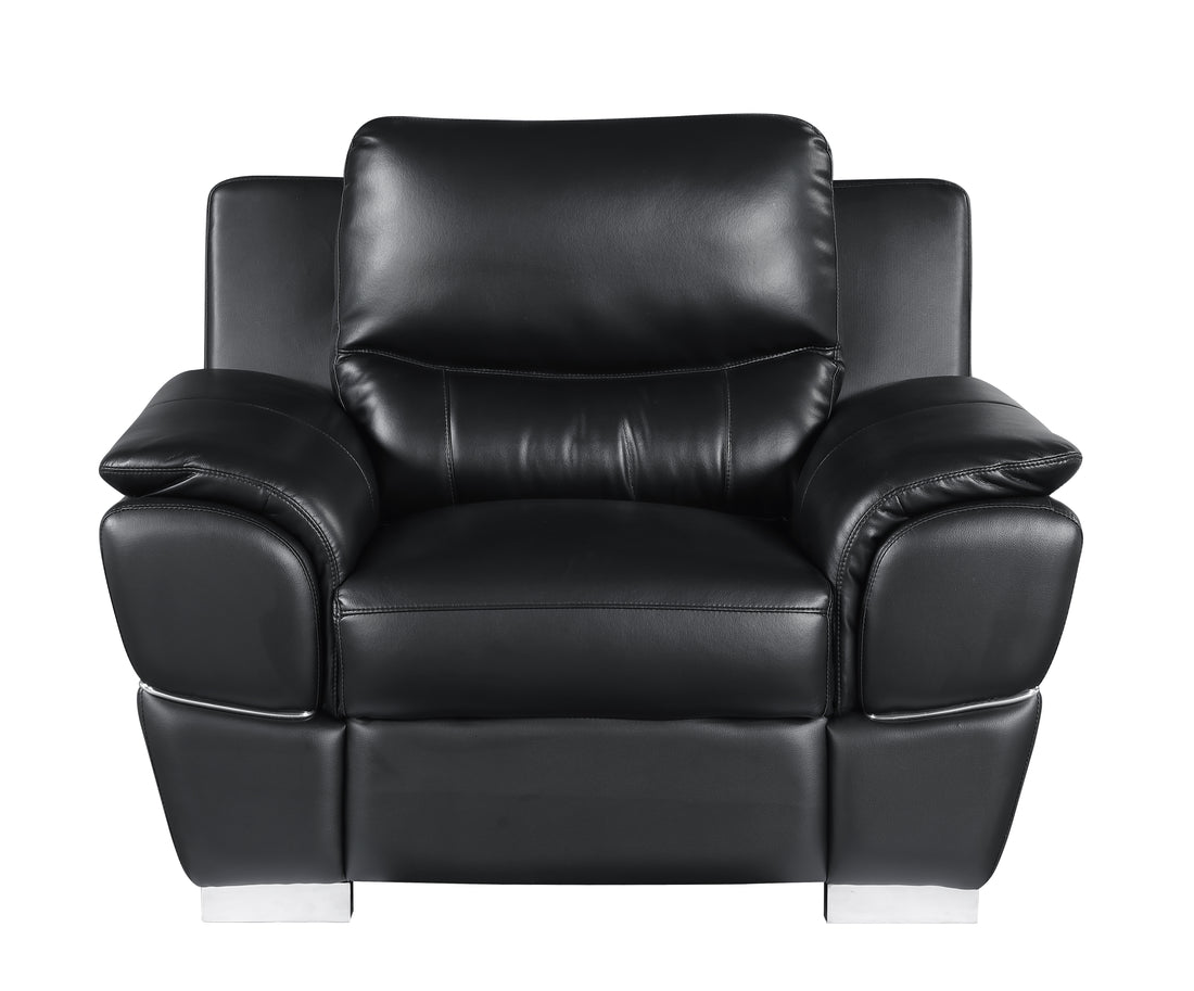 Genuine Leather Chair Black Foam Leather