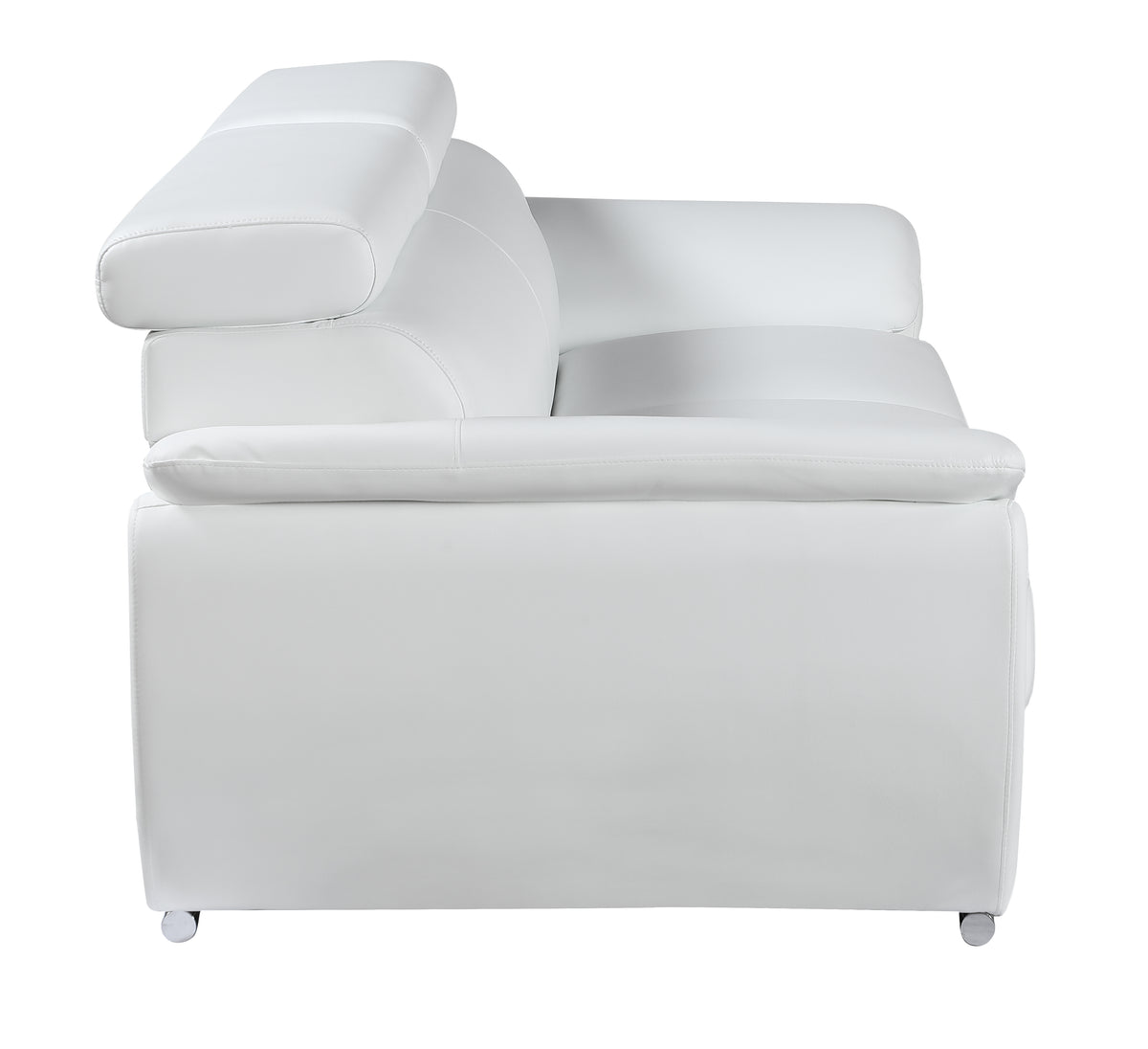 Genuine Leather Loveseat White Foam Leather