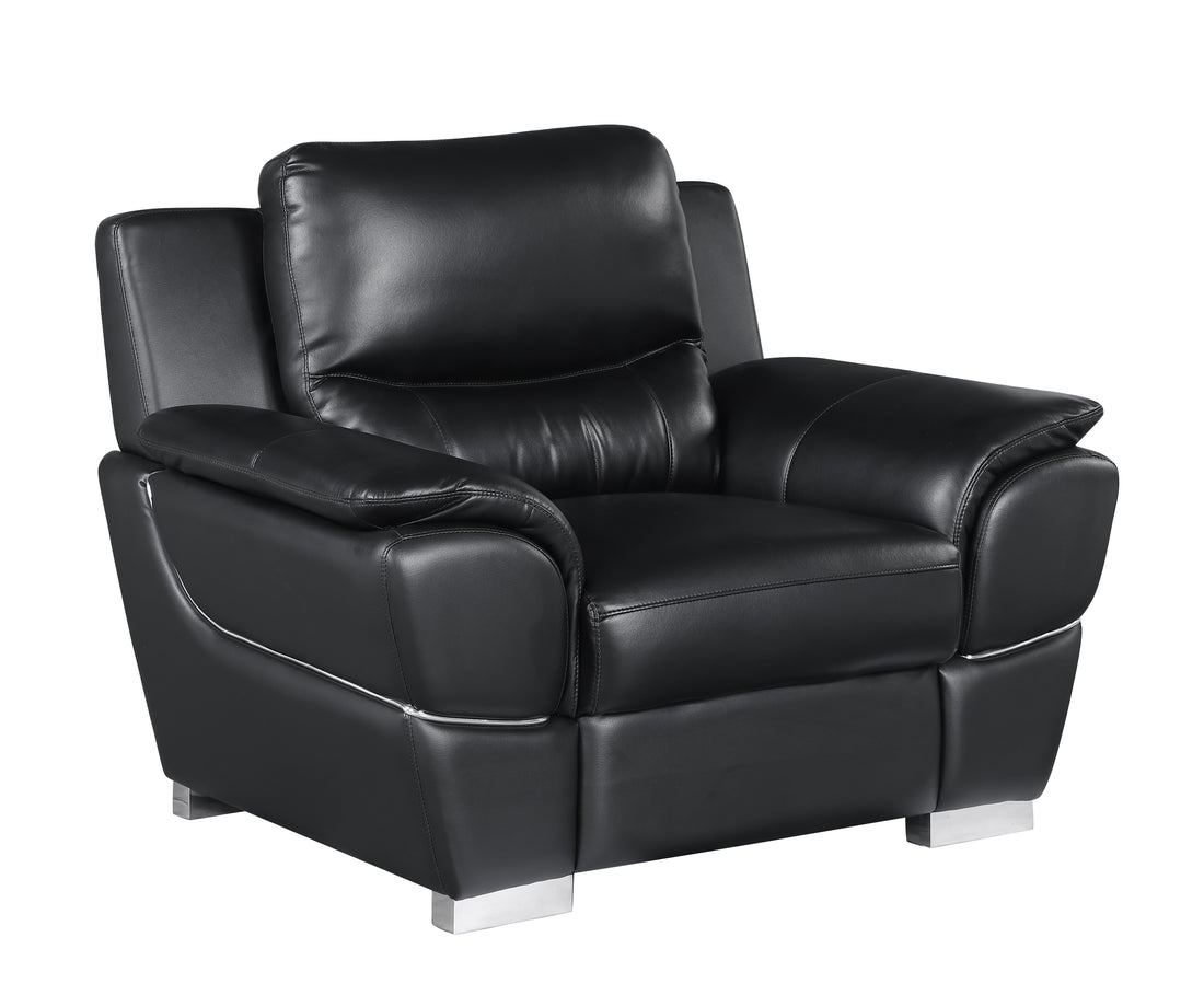 Genuine Leather Chair Black Foam Leather
