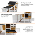 Deluxe Wooden Chicken Coop Hen House Rabbit Wood Hutch Poultry Cage Habitat Yellow Solid Wood