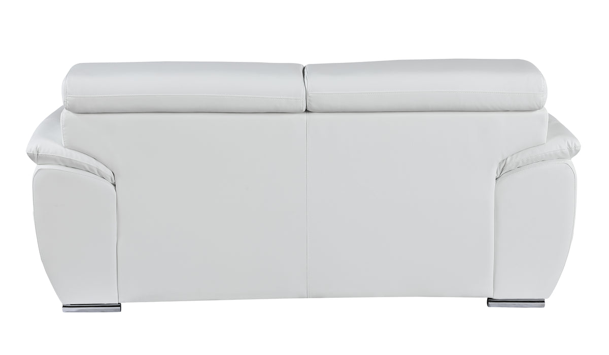 Genuine Leather Loveseat White Foam Leather