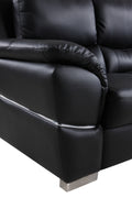 Genuine Leather Loveseat Black Foam Leather