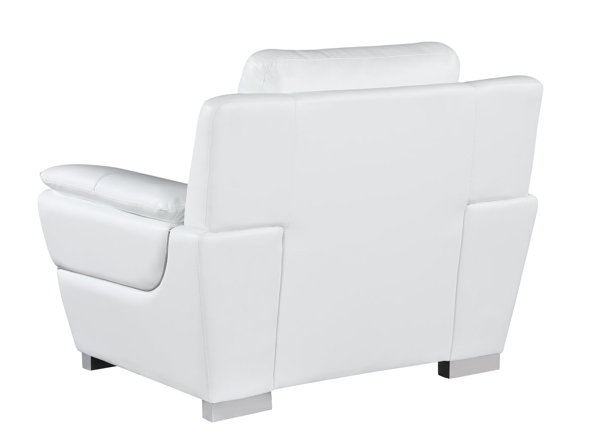 Genuine Leather Chair White Foam Leather