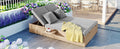 Outdoor Double Sunbed, Wicker Rattan Patio Reclining Chairs With Adjustable Backrest And Seat, Conversational Set For 2 Person, Brown Yes Complete Patio Set Brown Water Resistant Frame Water Resistant Cushion Garden & Outdoor Casual Complete Patio Sets