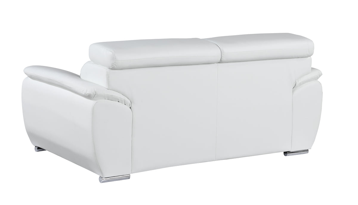 Genuine Leather Loveseat White Foam Leather
