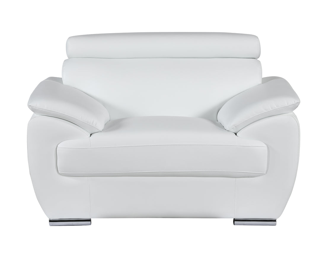 Genuine Leather Chair White Foam Leather