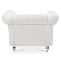 1 Seater Sofa For Living Room White Polyester