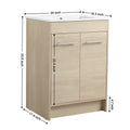24 Inch Bathroom Cabinet With Sink,Soft Close Doors Kd Packing ,Bvb05224Plo Plain Light Oak 2 Bathroom Freestanding Plywood