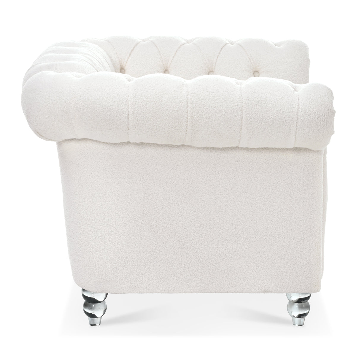 1 Seater Sofa For Living Room White Polyester