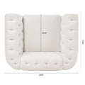 1 Seater Sofa For Living Room White Polyester