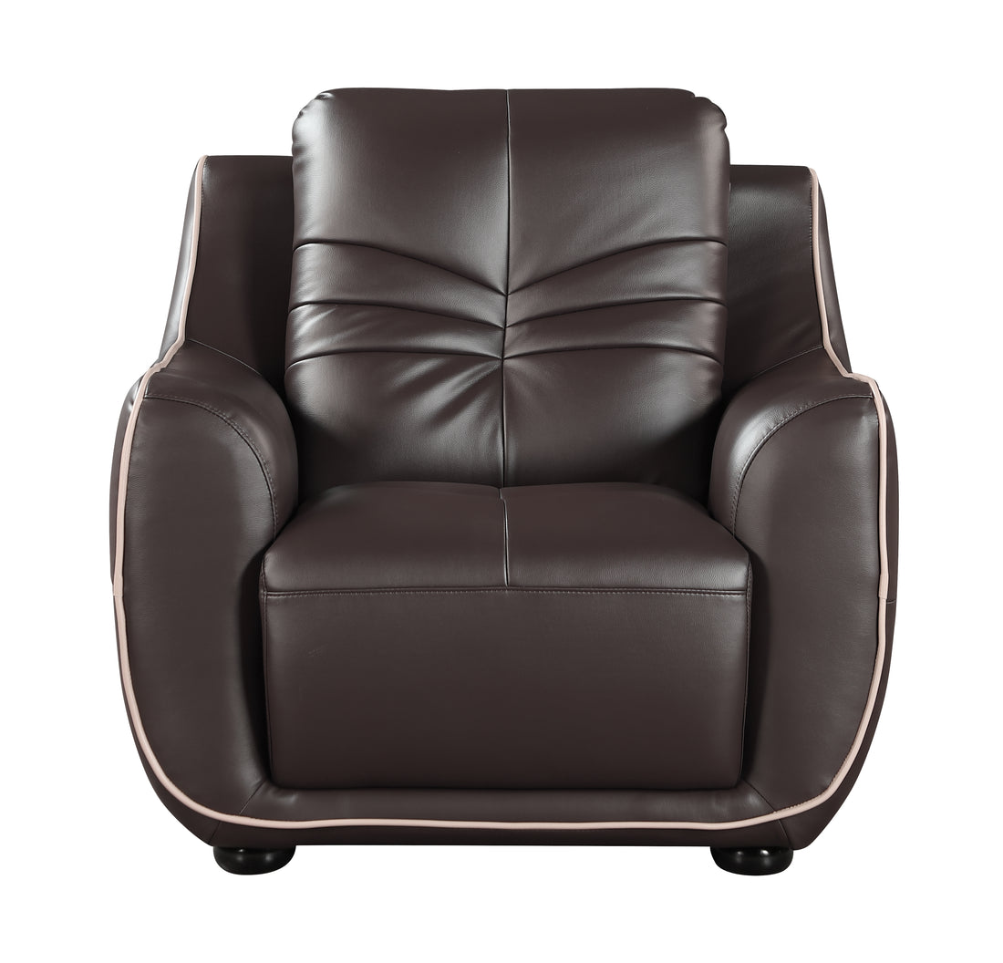 Genuine Leather Chair Brown Foam Leather