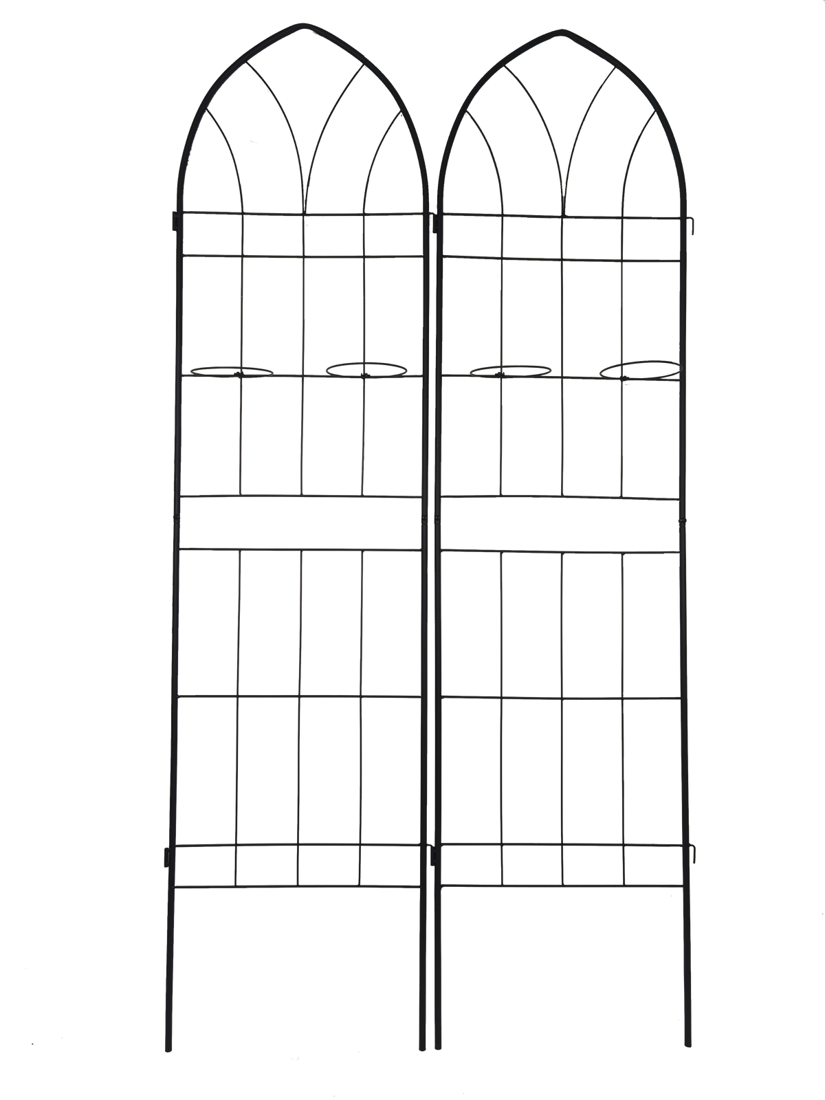 4 Pack Metal Garden Trellis 78.7" X 19.7" Rustproof Trellis For Climbing Plants Outdoor Flower Support Black Black Iron