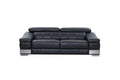 Top Grain Italian Leather Sofa Black Foam Leather