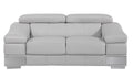 Top Grain Italian Leather Sofa Light Gray Foam Leather