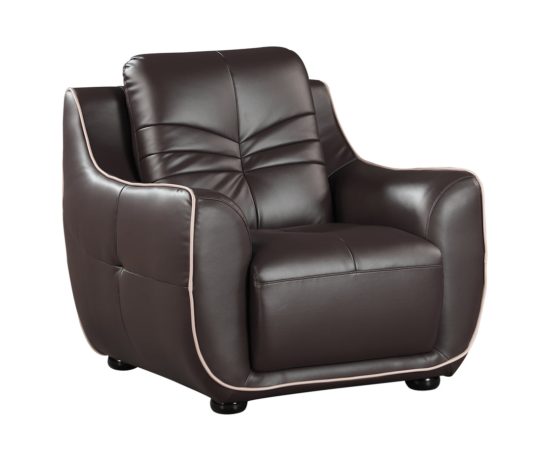 Genuine Leather Chair Brown Foam Leather
