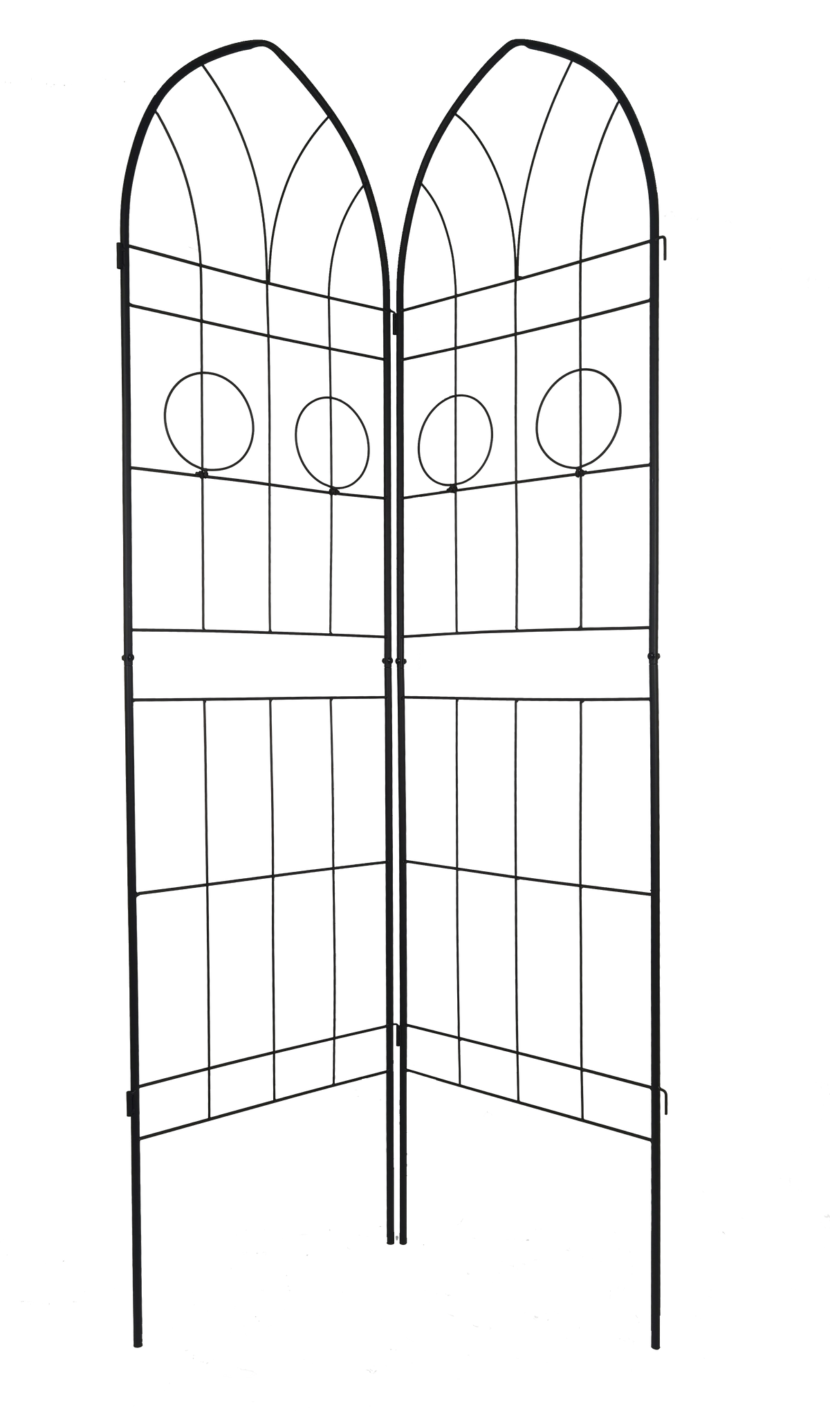 4 Pack Metal Garden Trellis 78.7" X 19.7" Rustproof Trellis For Climbing Plants Outdoor Flower Support Black Black Iron