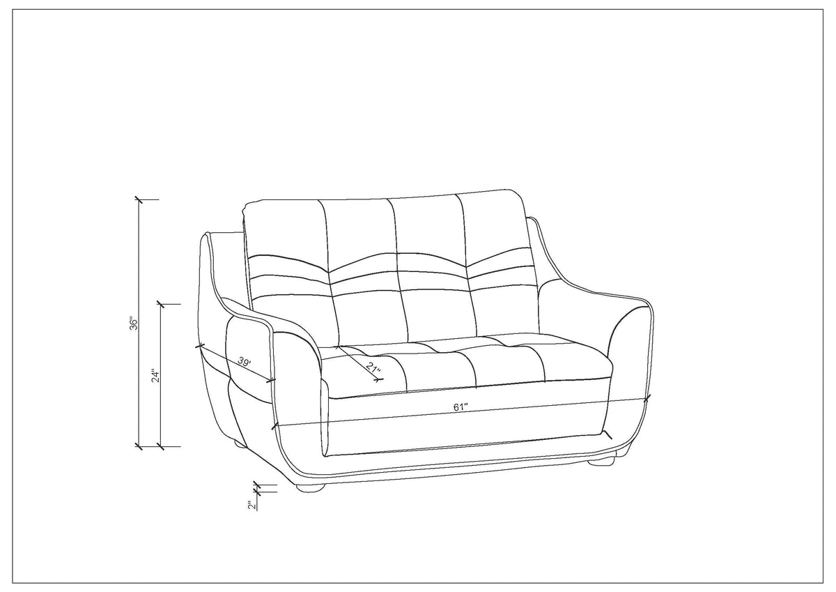 Genuine Leather Loveseat Beige Foam Leather
