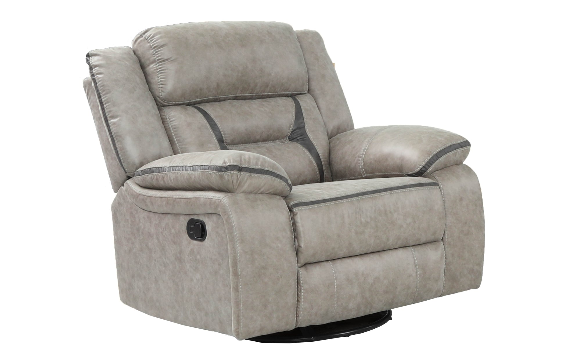 Denali Faux Leather Upholstered 3 Pc Sofa Set Made With Wood Finished In Gray Gray Faux Leather Metal Primary Living Space Medium Soft Cushion Back Contemporary,Modern Solid Wood Mdf Wood 6 Seat