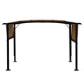 12 X 9 Ft Outdoor Pergola Patio Gazebo,Retractable Shade Canopy,Steel Frame Grape Gazebo,Sunshelter Pergola For Gardens,Terraces,Backyard Same As W419S00041 Beige Brown Steel