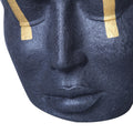 Ceramic Face Sculpture Vase In Black With Gold Accent Unique And Eye Catching Home Decor Black Ceramic