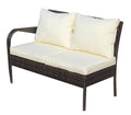 4 Piece Patio Sectional Wicker Rattan Outdoor Furniture Sofa Set With Storage Box Brown Brown Iron