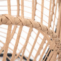 Outdoor Indoor Swing Egg Chair Natural Color Wicker With Beige Cushion Natural Wicker
