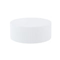 Contemporary Round Coffee Table With Handcrafted Relief, 35.43Inch, Whtie White Mdf