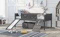 Twin Size Loft Bed Wood Bed With Two Storage Boxes Gray Old Sku: Lp000075Aae Natural Solid Wood