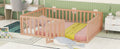 Full Size Wood Daybed Frame With Fence, Natural Old Sku:Wf289662Aam Natural Solid Wood