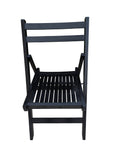 Furniture Slatted Wood Folding Special Event Chair Black, Set Of 4, Folding Chair, Foldable Style Black Solid Wood