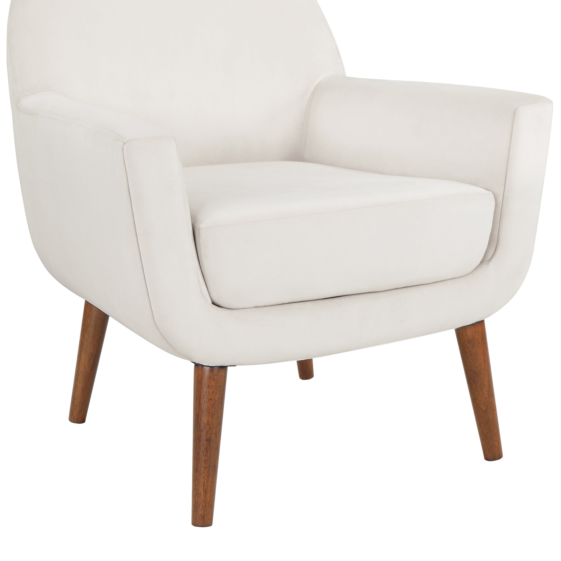 Astrid Mid Century Sea Oat Velvet Arm Chair Beige Foam Velvet