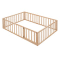 Full Size Wood Daybed Frame With Fence, Natural Old Sku:Wf289662Aam Natural Solid Wood