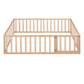 Full Size Wood Daybed Frame With Fence, Natural Old Sku:Wf289662Aam Natural Solid Wood