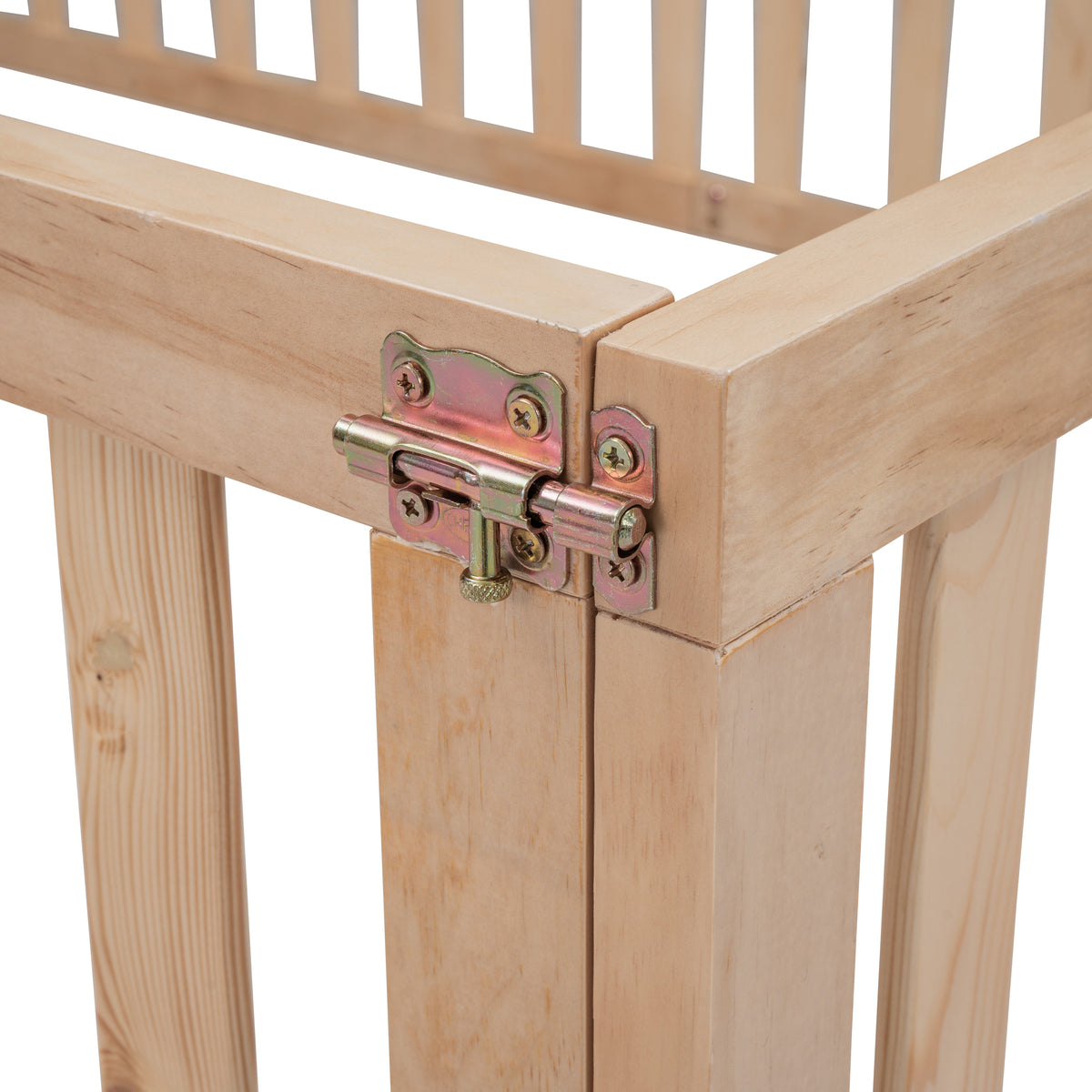 Full Size Wood Daybed Frame With Fence, Natural Old Sku:Wf289662Aam Natural Solid Wood