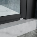 34 To 35 3 8 In. W X 72 In. H Bi Fold Semi Frameless Shower Doors In Matte Black With Clear Glass Black Aluminium