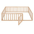 Full Size Wood Daybed Frame With Fence, Natural Old Sku:Wf289662Aam Natural Solid Wood