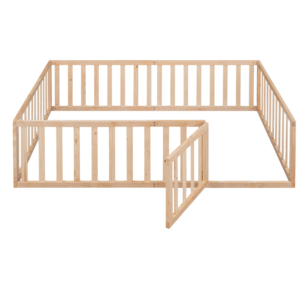 Full Size Wood Daybed Frame With Fence, Natural Old Sku:Wf289662Aam Natural Solid Wood